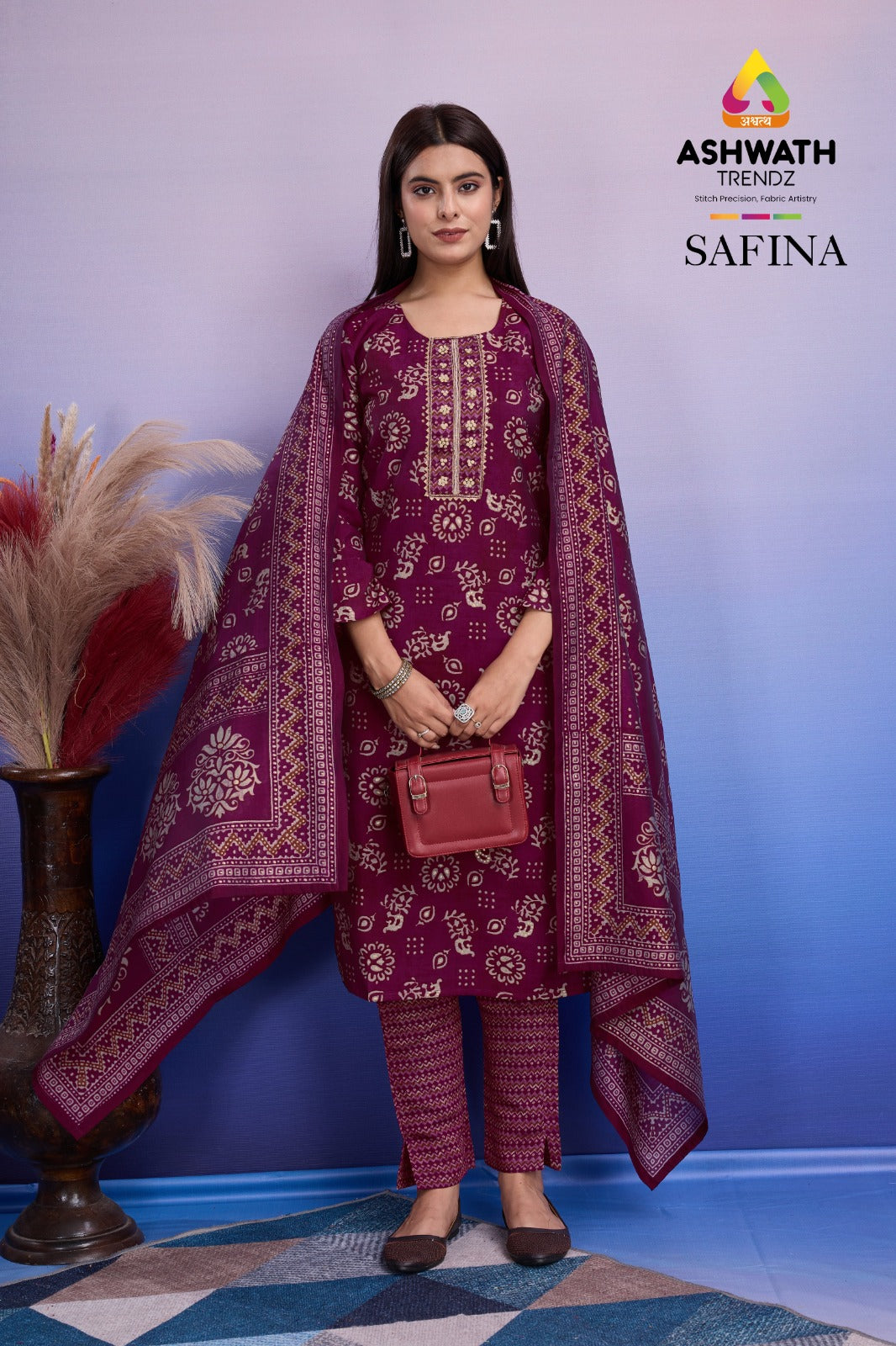 Safina Ashwath Soft Silk Readymade Pant Style Suits Manufacturer Gujarat
