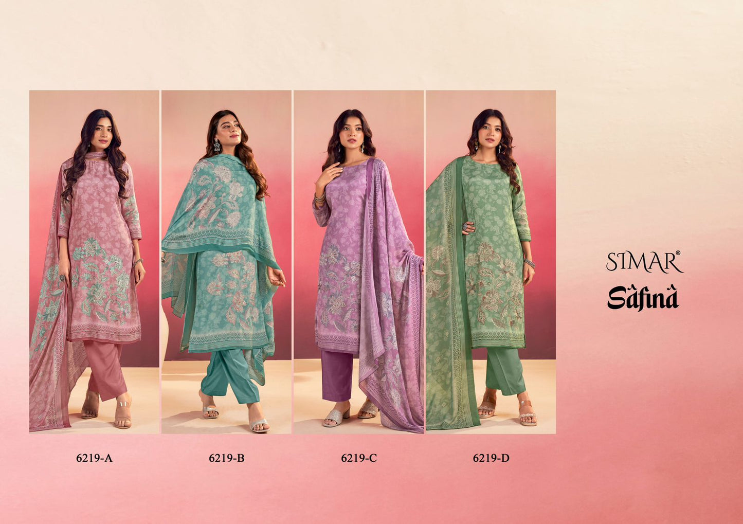 Safina Simar Viscose Muslin Pant Style Suits Exporter Ahmedabad