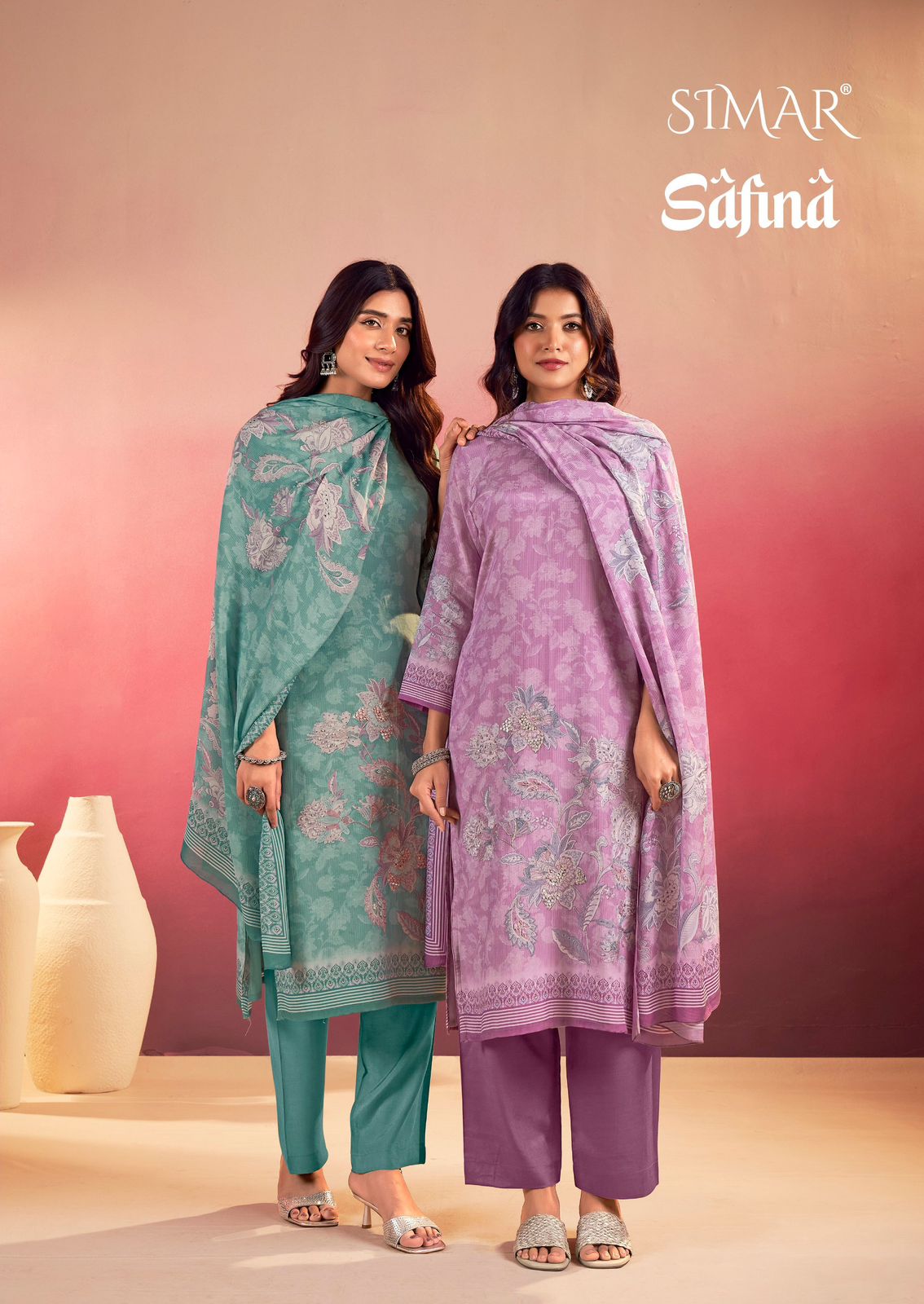 Safina Simar Viscose Muslin Pant Style Suits Exporter Ahmedabad