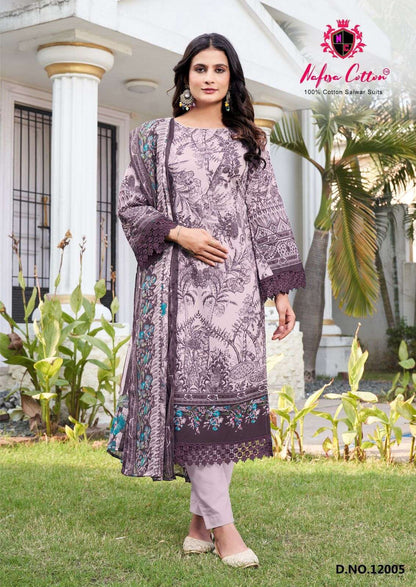 Safina Vol 12 Nafisa Cotton Karachi Salwar Suits Wholesaler Ahmedabad