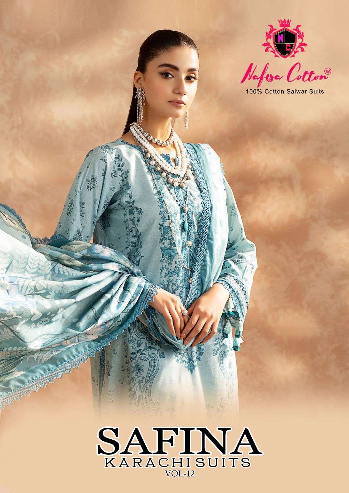 Safina Vol 12 Nafisa Cotton Karachi Salwar Suits Wholesaler Ahmedabad