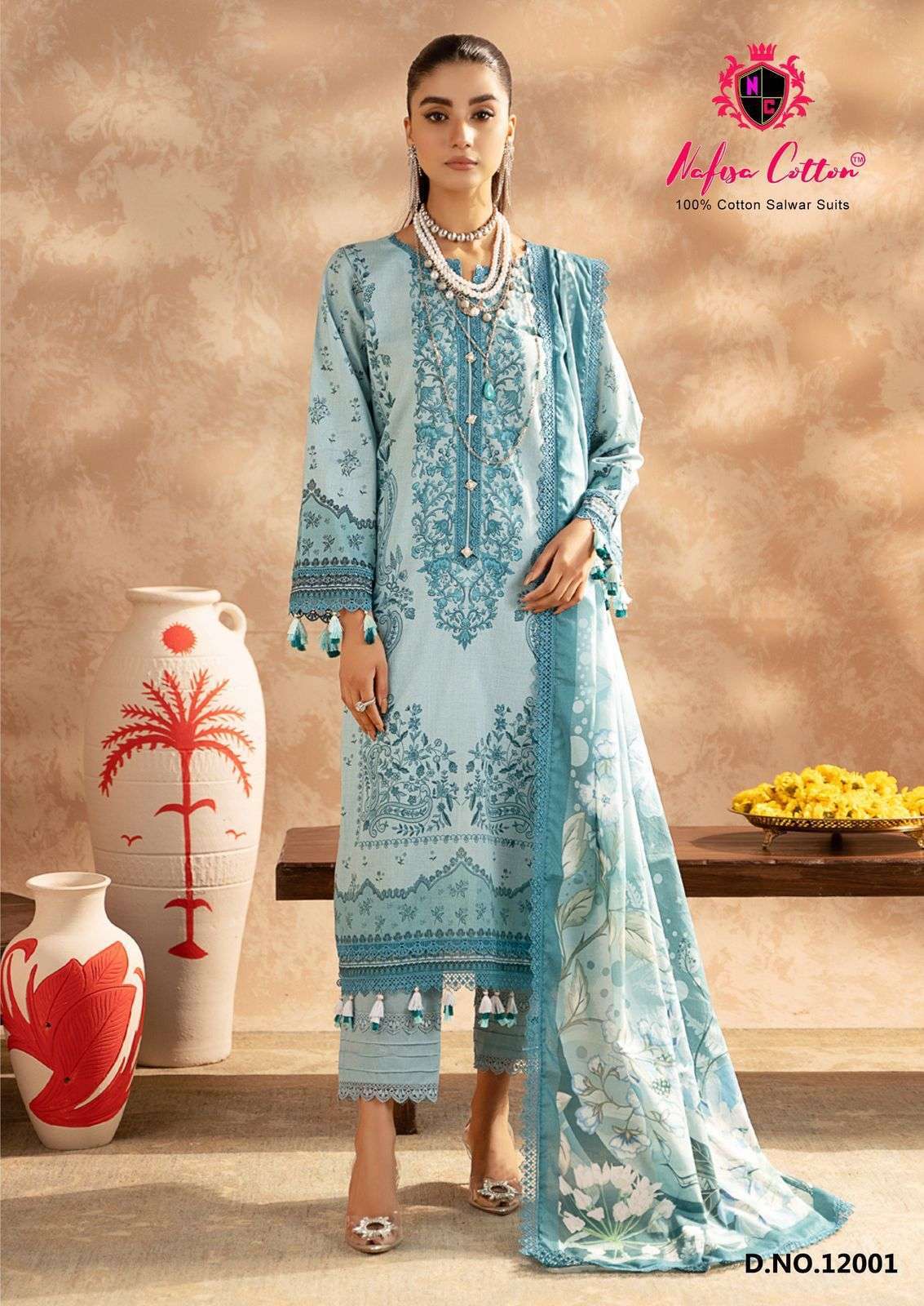 Safina Vol 12 Nafisa Cotton Karachi Salwar Suits Wholesaler Ahmedabad