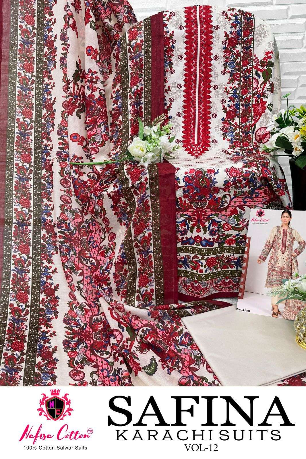 Safina Vol 12 Nafisa Cotton Karachi Salwar Suits Wholesaler Ahmedabad