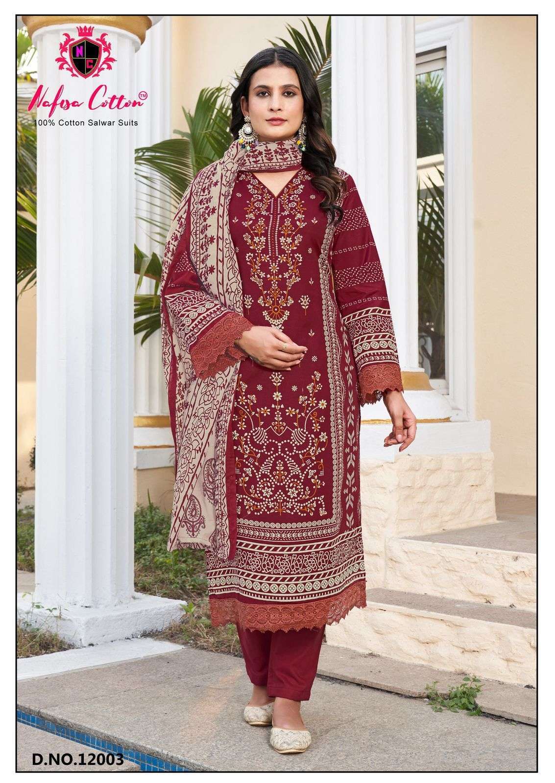 Safina Vol 12 Nafisa Cotton Karachi Salwar Suits Wholesaler Ahmedabad