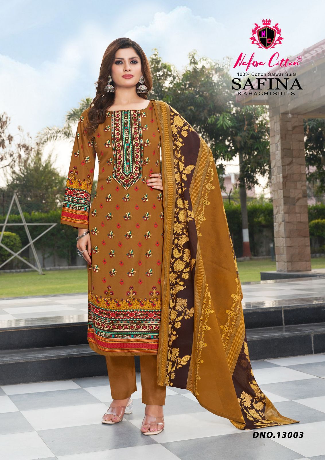 Safina Vol 13 Nafisa Cotton Karachi Salwar Suits Exporter India