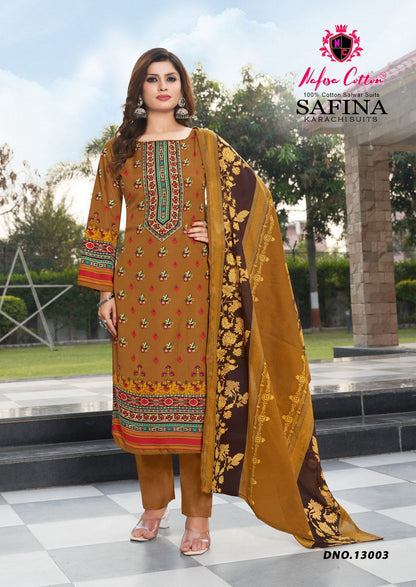 Safina Vol 13 Nafisa Cotton Karachi Salwar Suits Exporter India