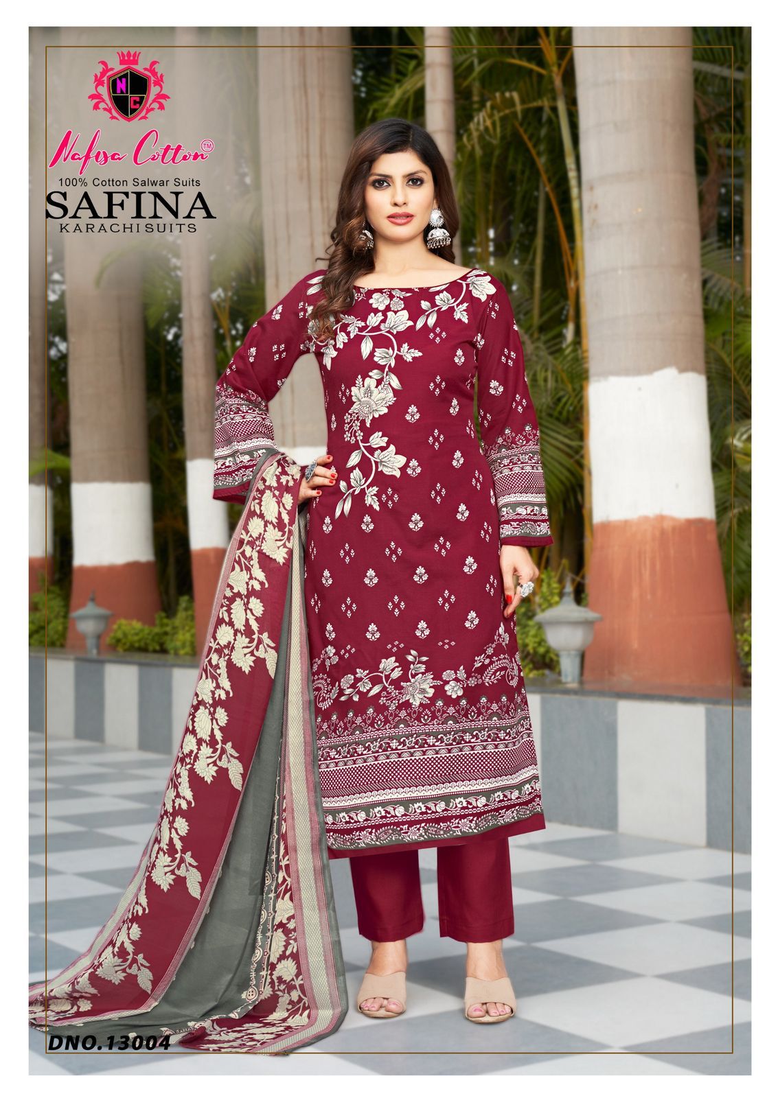 Safina Vol 13 Nafisa Cotton Karachi Salwar Suits Exporter India