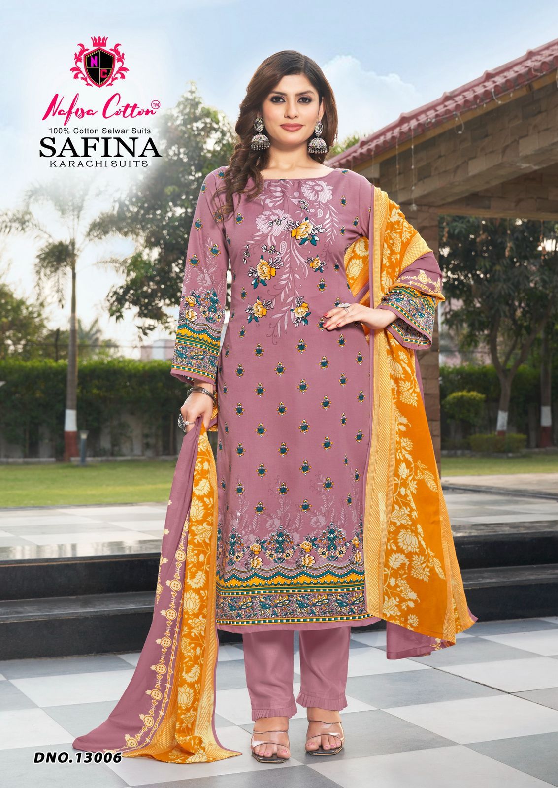Safina Vol 13 Nafisa Cotton Karachi Salwar Suits Exporter India