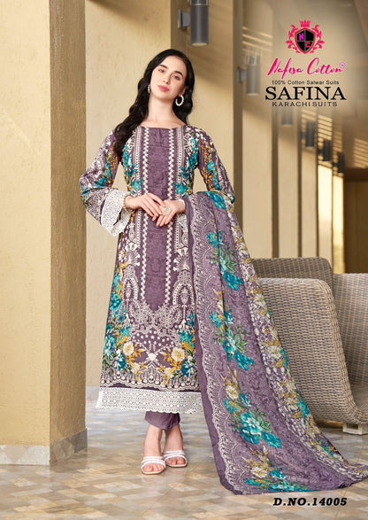 Safina Vol 14 Nafisa Cotton Karachi Salwar Suits Supplier