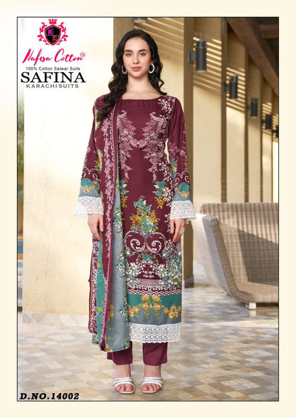 Safina Vol 14 Nafisa Cotton Karachi Salwar Suits Supplier