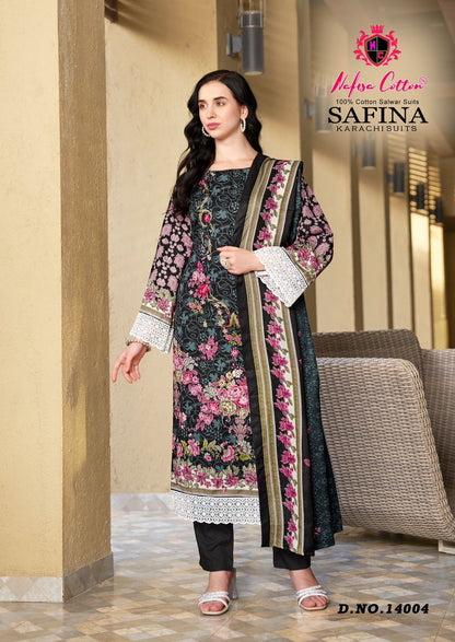 Safina Vol 14 Nafisa Cotton Karachi Salwar Suits Supplier
