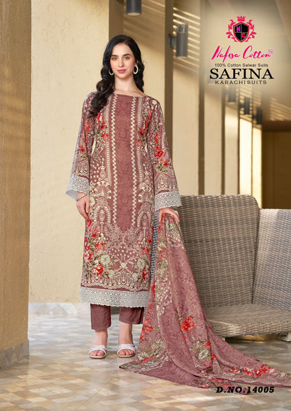 Safina Vol 14 Nafisa Cotton Karachi Salwar Suits Supplier