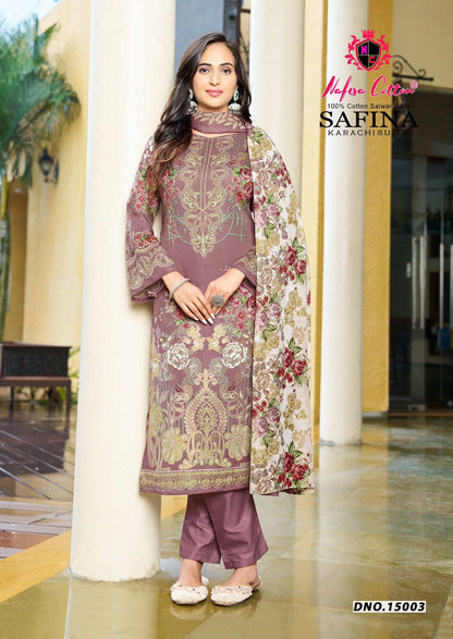Safina Vol 15 Nafisa Cotton Cotton Karachi Salwar Suits Exporter Gujarat