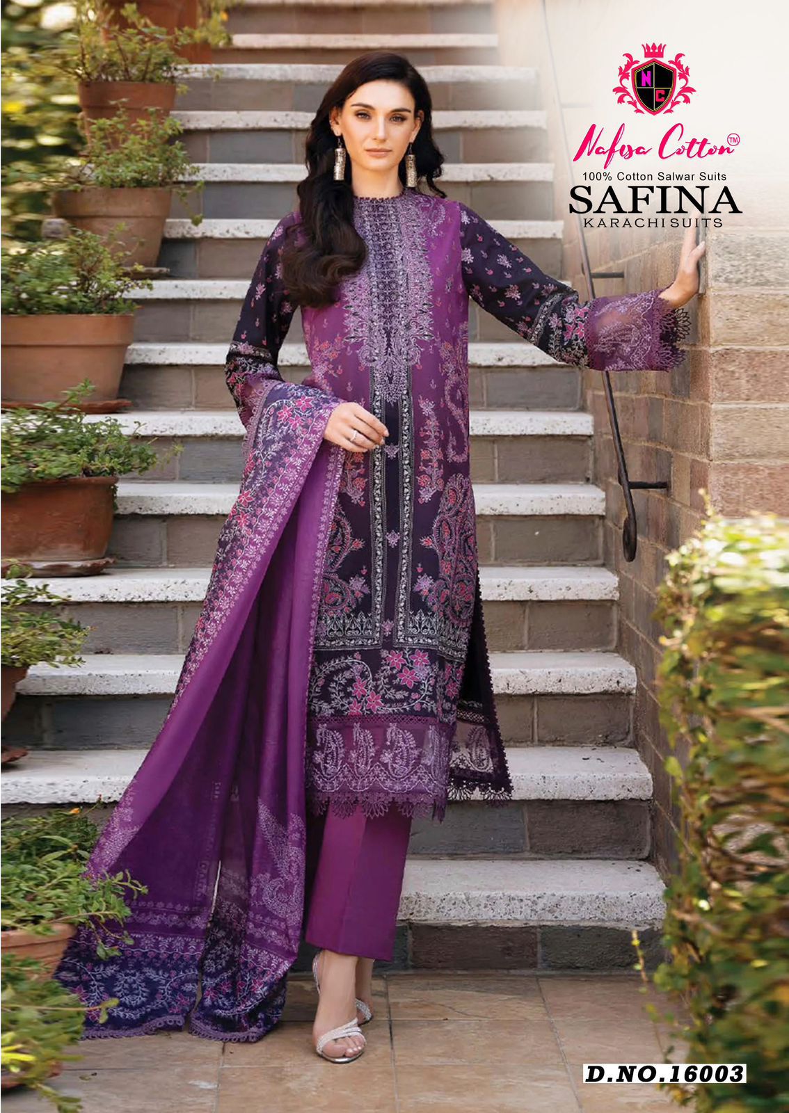 Safina Vol 16 Nafisa Cotton Karachi Salwar Suits Manufacturer