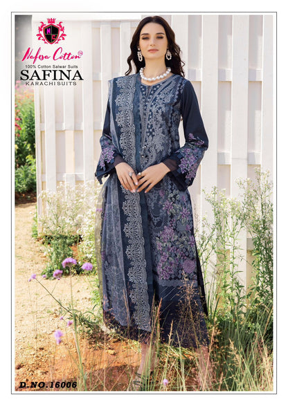 Safina Vol 16 Nafisa Cotton Karachi Salwar Suits Manufacturer
