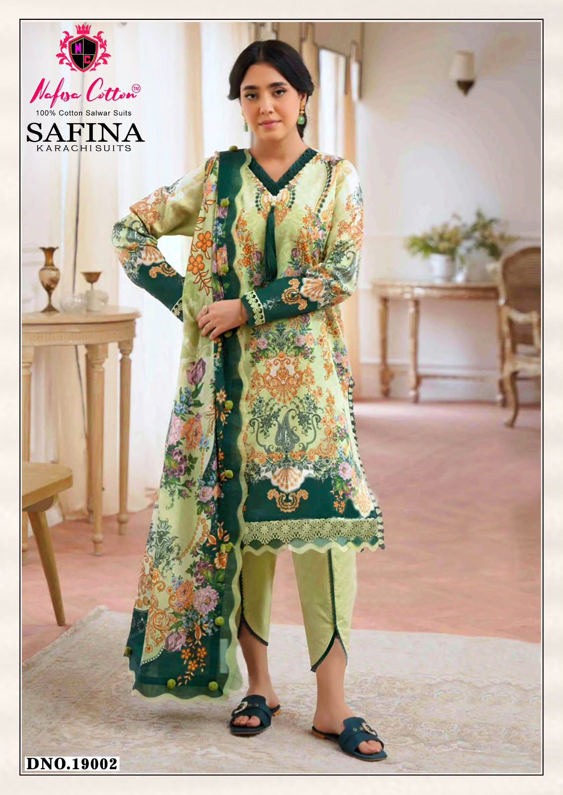 Safina Vol 19 Nafisa Cotton Mix Cotton Karachi Salwar Suits Wholesaler