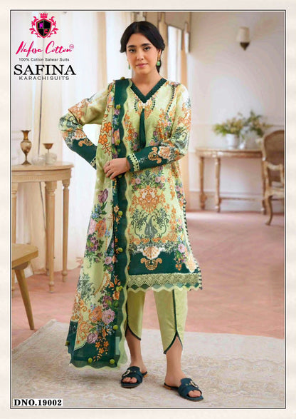 Safina Vol 19 Nafisa Cotton Mix Cotton Karachi Salwar Suits Wholesaler