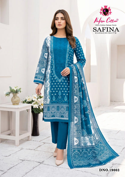 Safina Vol 19 Nafisa Cotton Mix Cotton Karachi Salwar Suits Wholesaler