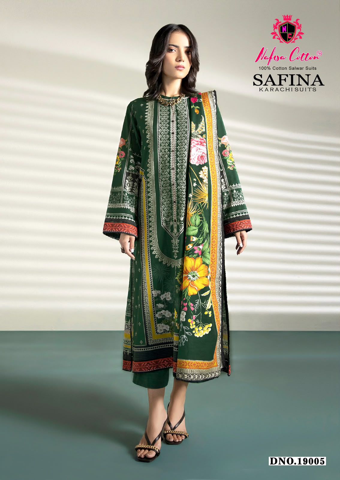 Safina Vol 19 Nafisa Cotton Mix Cotton Karachi Salwar Suits Wholesaler