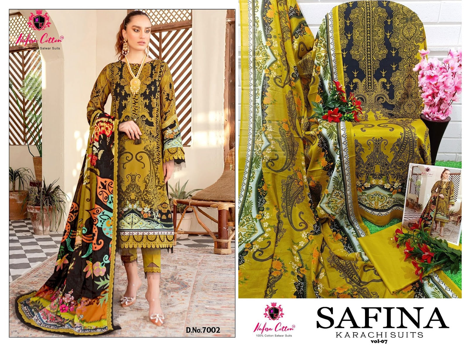 Safina Vol 7 Nafisa Cotton Cotton Karachi Salwar Suits
