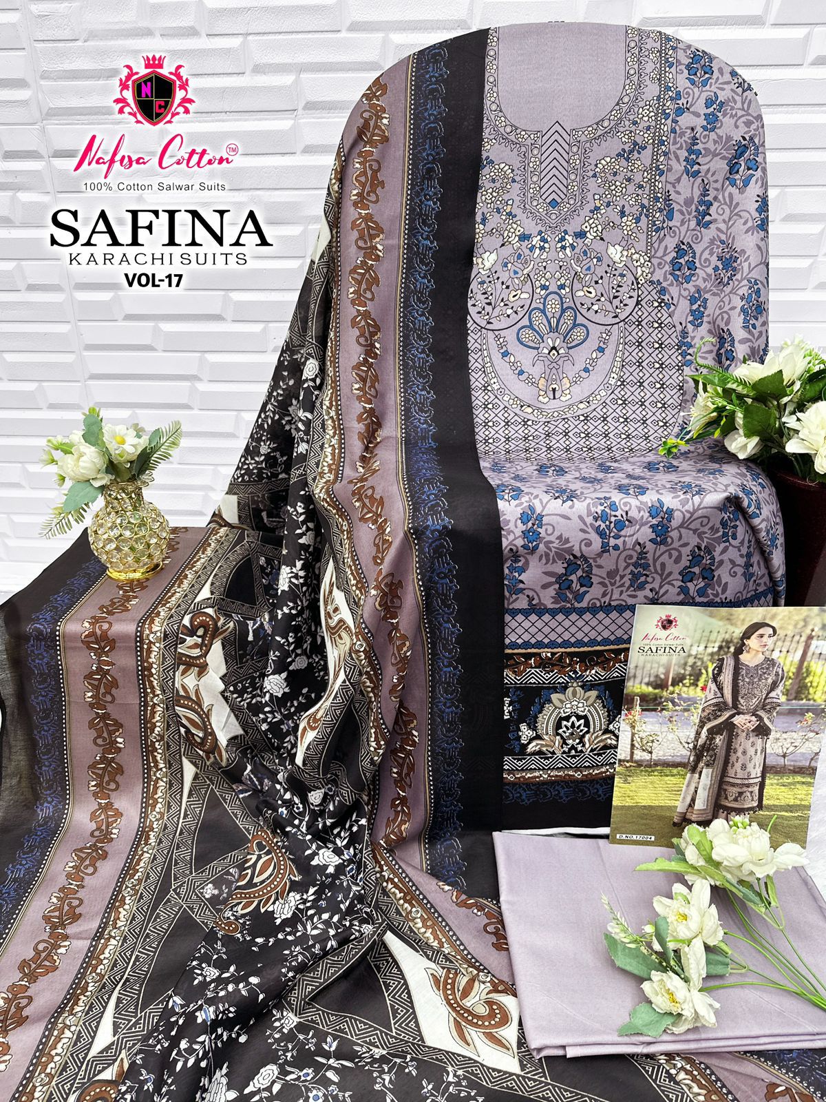 Safina Vol 17 Nafisa Cotton Open pic Karachi Salwar Suits Supplier Gujarat
