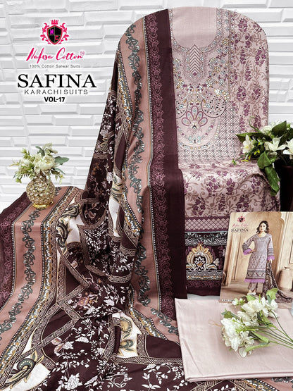 Safina Vol 17 Nafisa Cotton Open pic Karachi Salwar Suits Supplier Gujarat