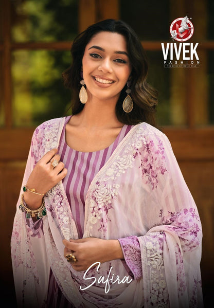 Safira Vivek Lawn Cotton Pant Style Suits Wholesale Rate