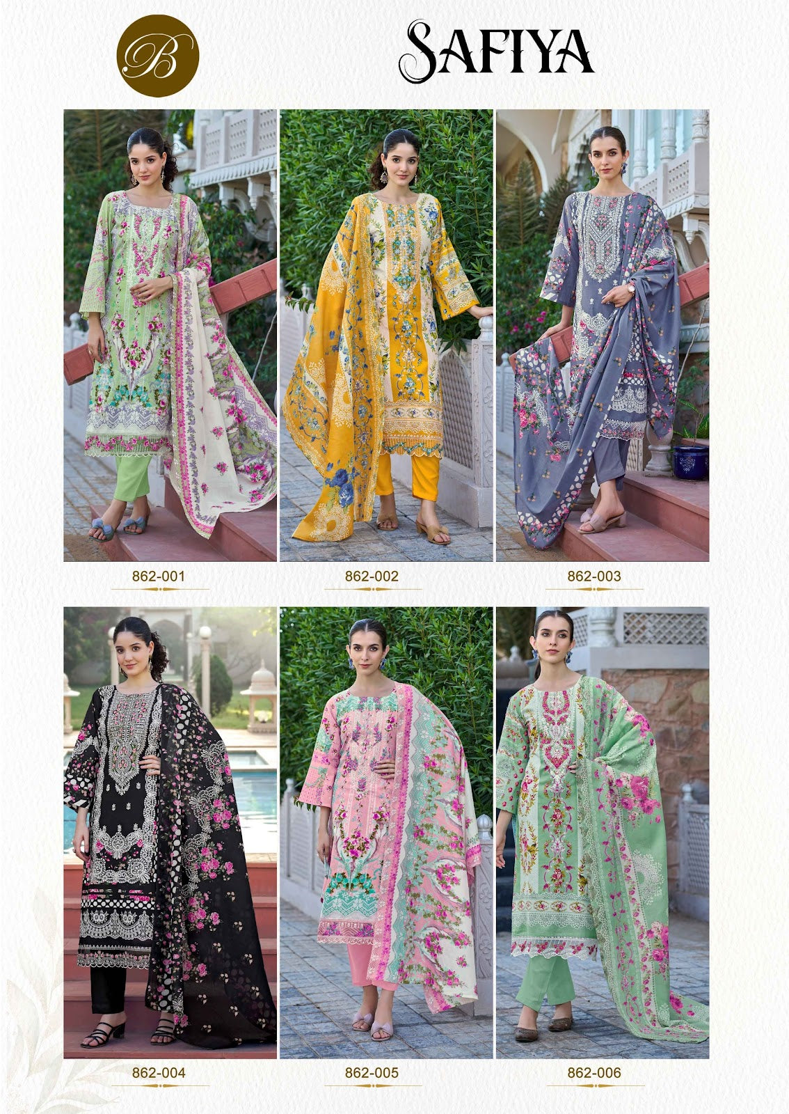 Safiya Belliza Designer Studio Cotton Karachi Salwar Suits Wholesaler Ahmedabad