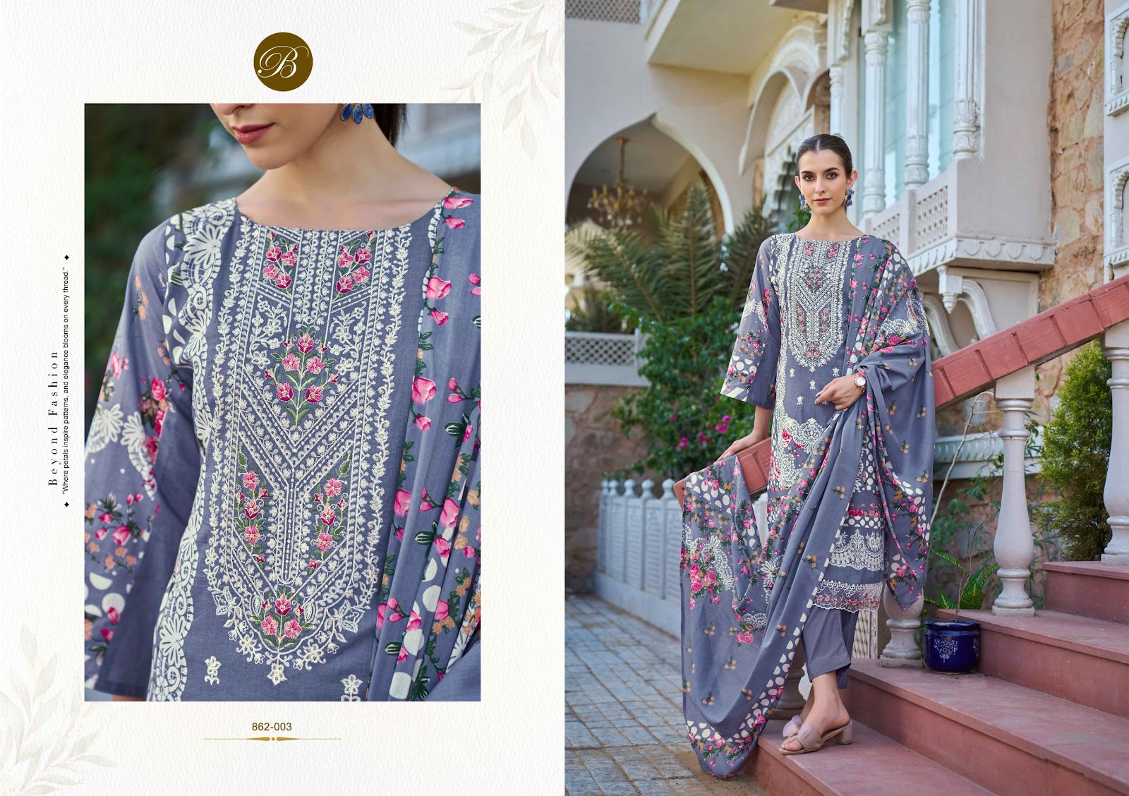 Safiya Belliza Designer Studio Cotton Karachi Salwar Suits Wholesaler Ahmedabad
