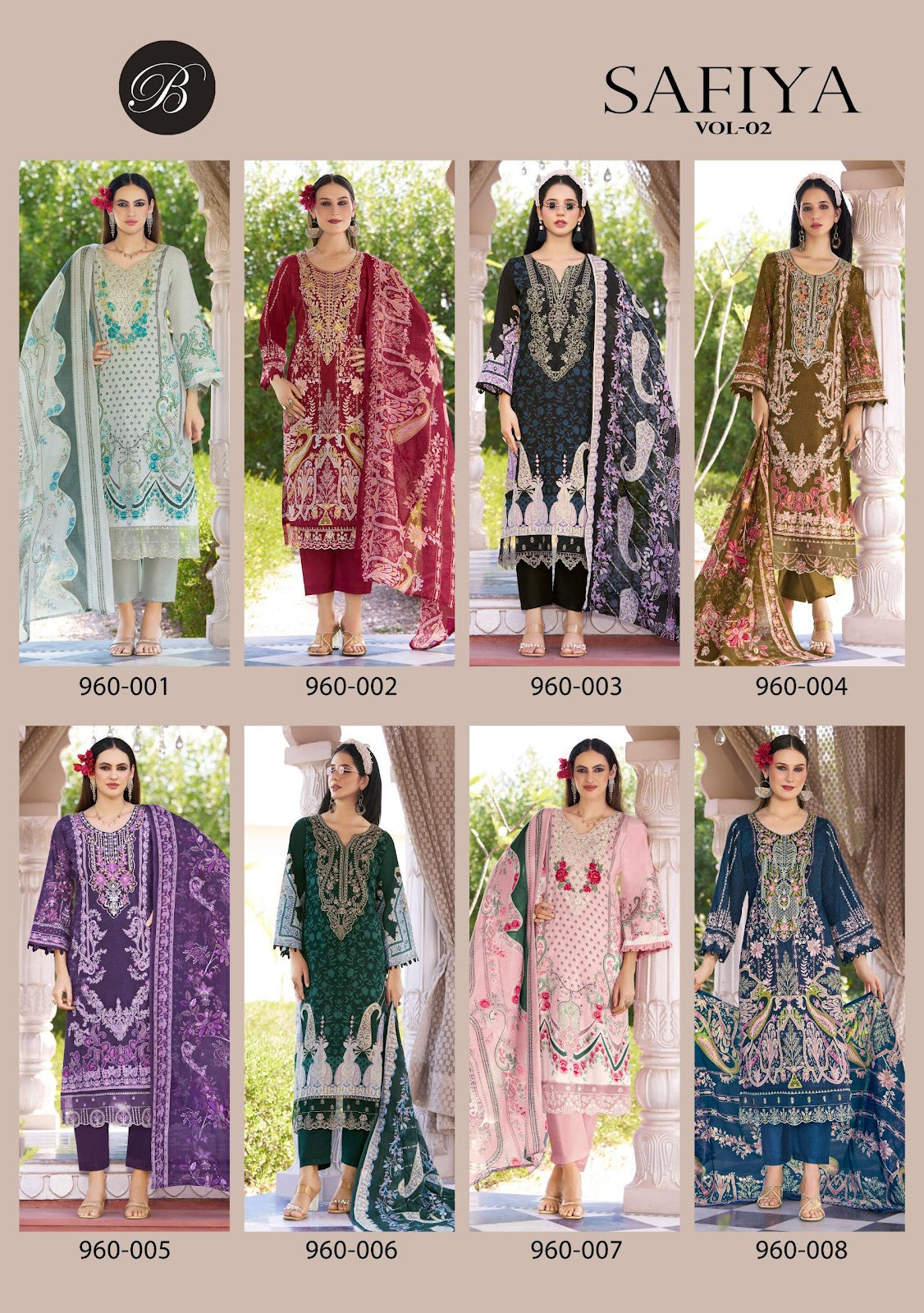 Safiya Vol 2 Belliza Designer Studio Pure Cotton Karachi Salwar Suits Wholesaler Ahmedabad