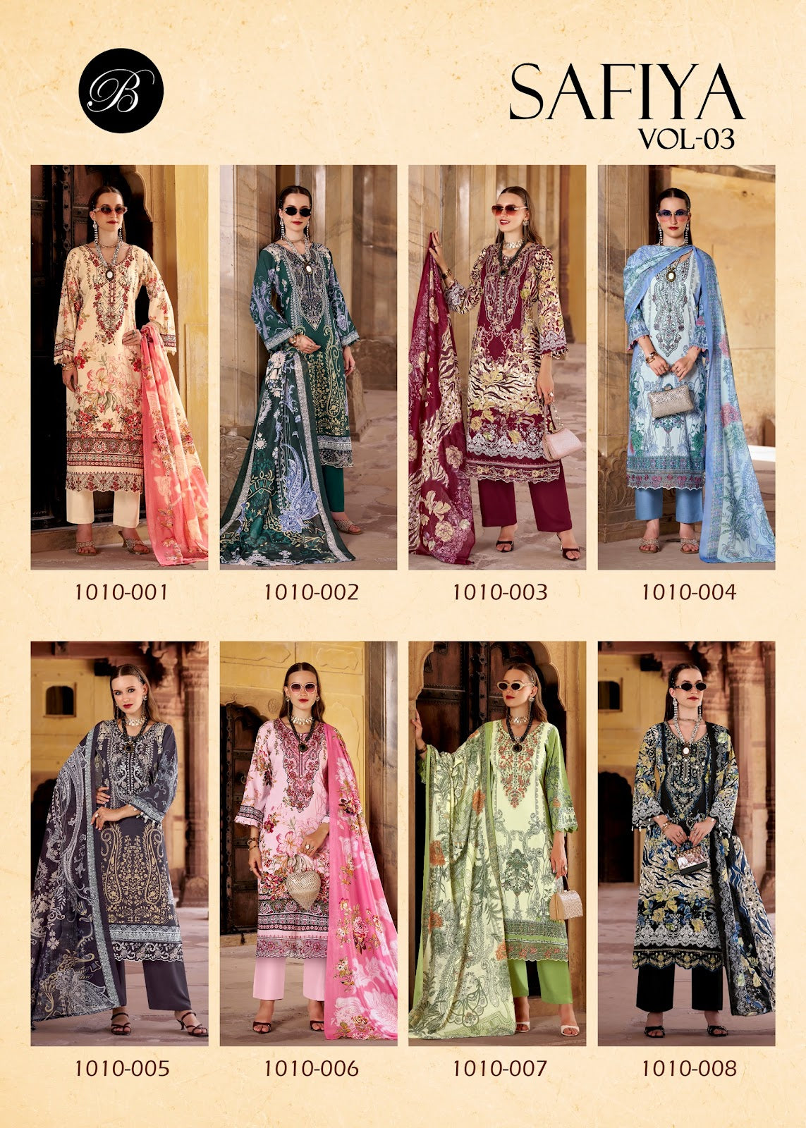 Safiya Vol 3 Belliza Designer Studio Cotton Karachi Salwar Suits Manufacturer India