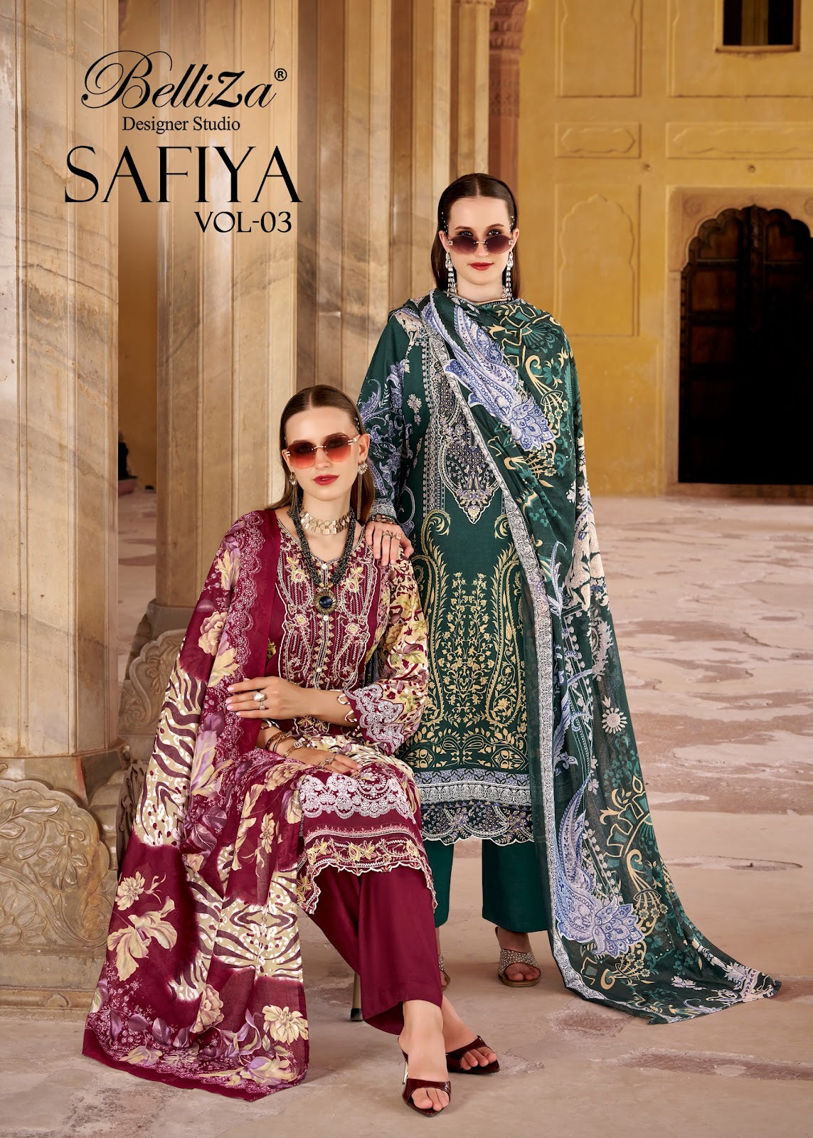 Safiya Vol 3 Belliza Designer Studio Cotton Karachi Salwar Suits Manufacturer India