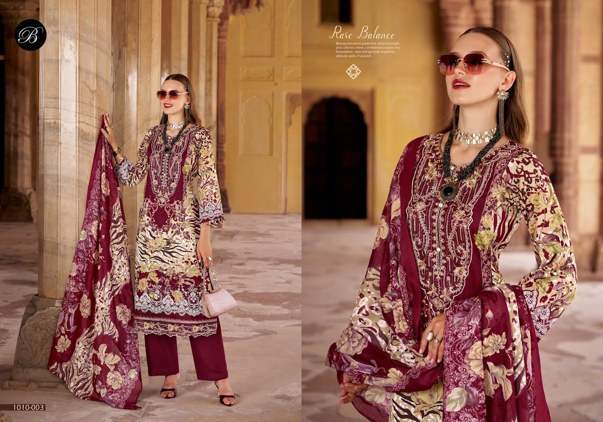Safiya Vol 3 Belliza Designer Studio Cotton Karachi Salwar Suits Manufacturer India