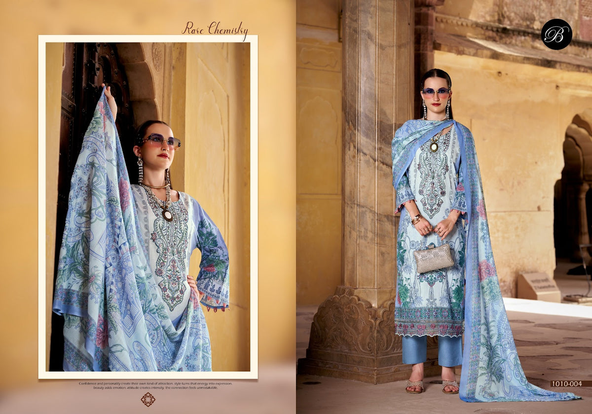 Safiya Vol 3 Belliza Designer Studio Cotton Karachi Salwar Suits Manufacturer India