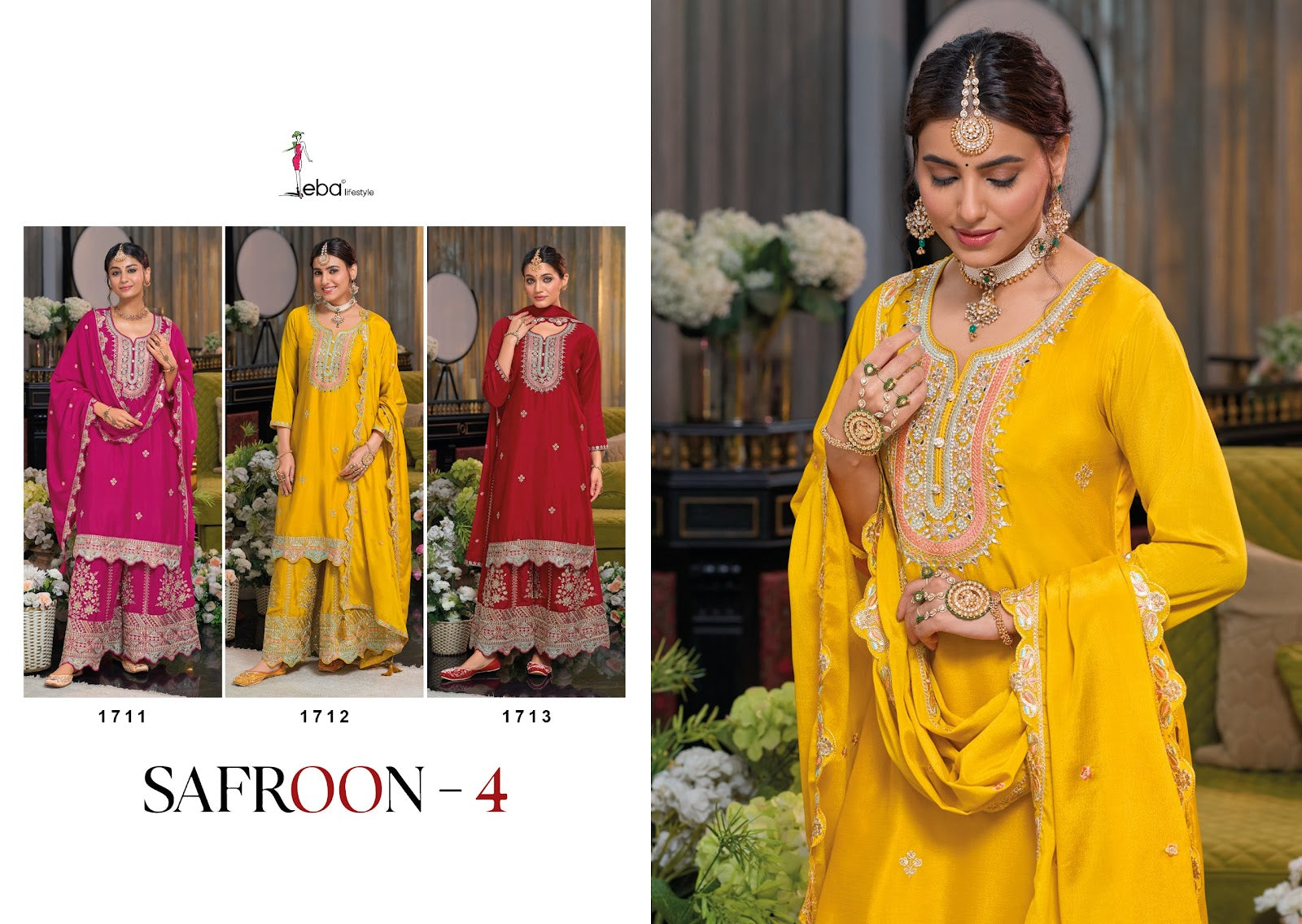 Safroon 4 Eba Lifestyle Chinon Readymade Suits Supplier