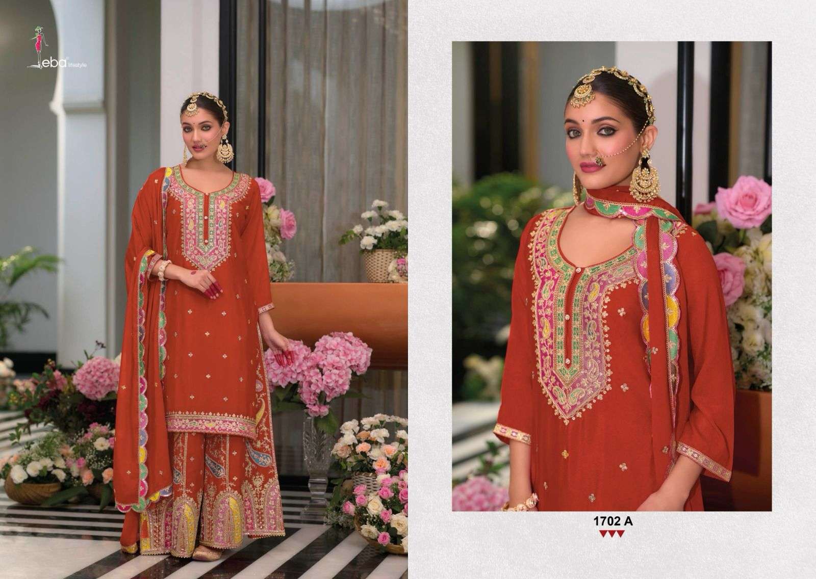Safroon Vol 3 Silver Colour Edition Eba Lifestyle Chinon Pakistani Readymade Suits Manufacturer