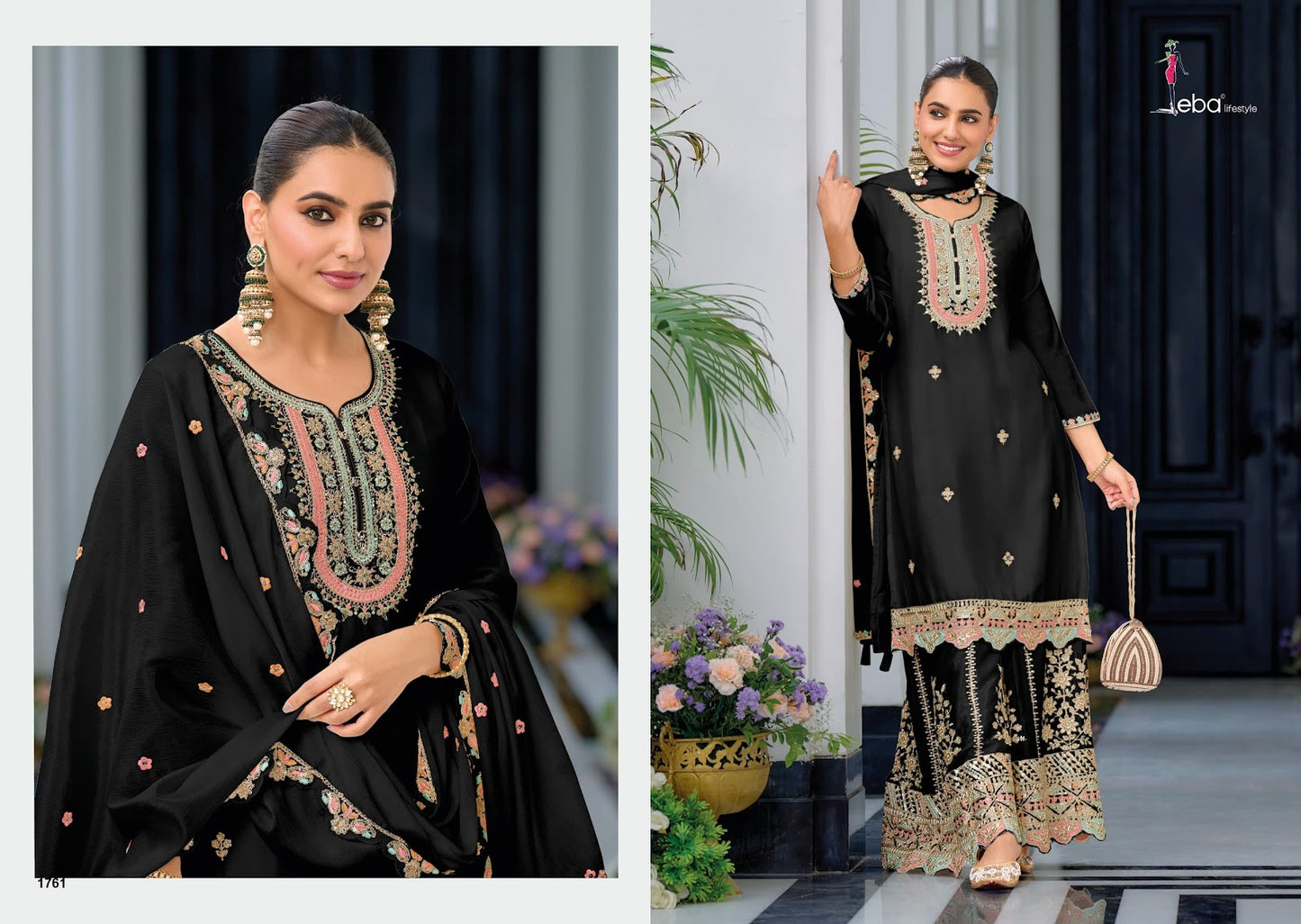 Safroon Vol 4 Eba Lifestyle Chinon Chiffon Pakistani Readymade Suits Exporter