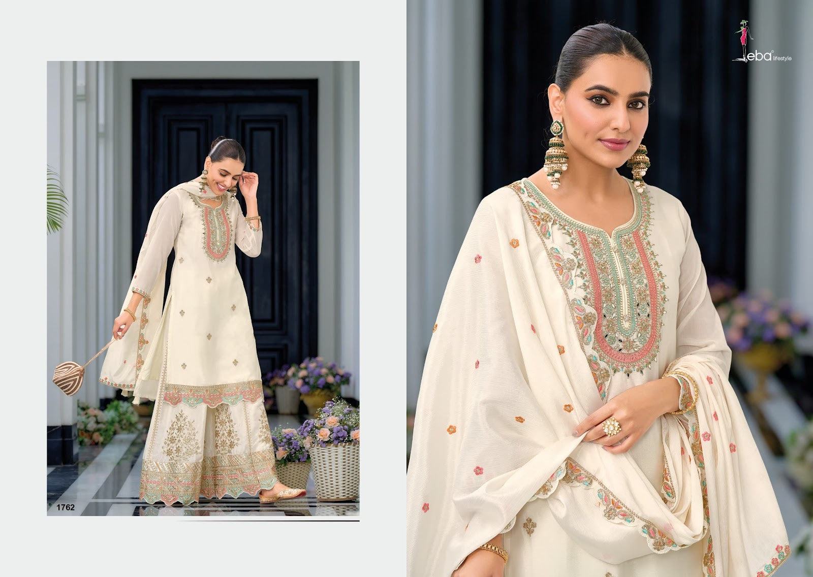 Safroon Vol 4 Eba Lifestyle Chinon Chiffon Pakistani Readymade Suits Exporter
