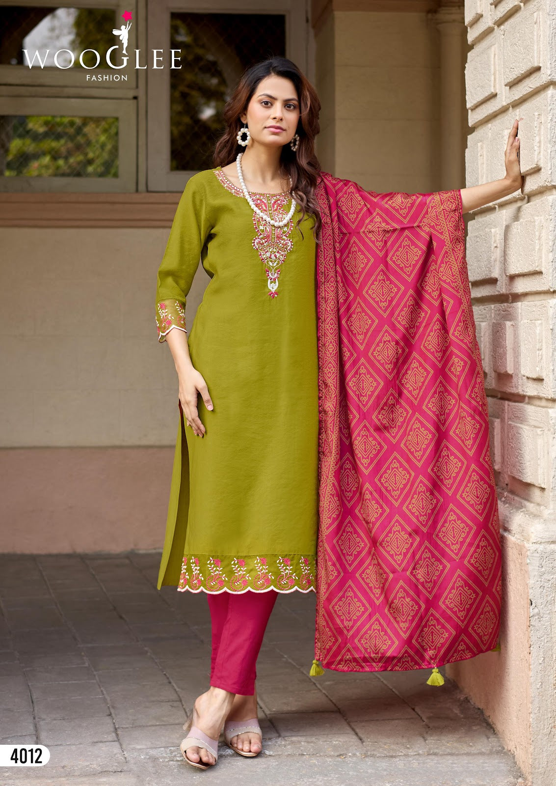Sagaai Vol 3 Wooglee Viscose Weaving Readymade Pant Style Suits Wholesaler Ahmedabad