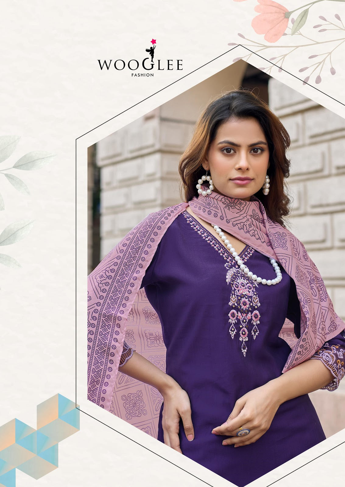 Sagaai Vol 3 Wooglee Viscose Weaving Readymade Pant Style Suits Wholesaler Ahmedabad