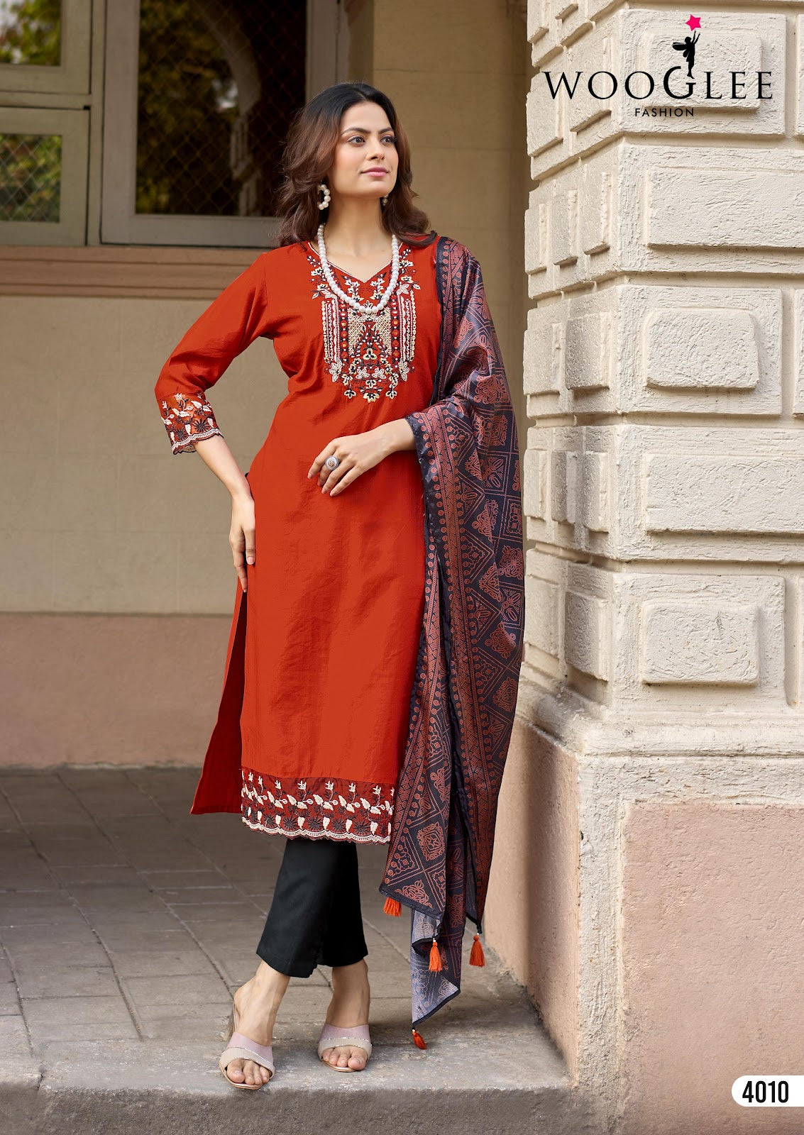 Sagaai Vol 3 Wooglee Viscose Weaving Readymade Pant Style Suits Wholesaler Ahmedabad