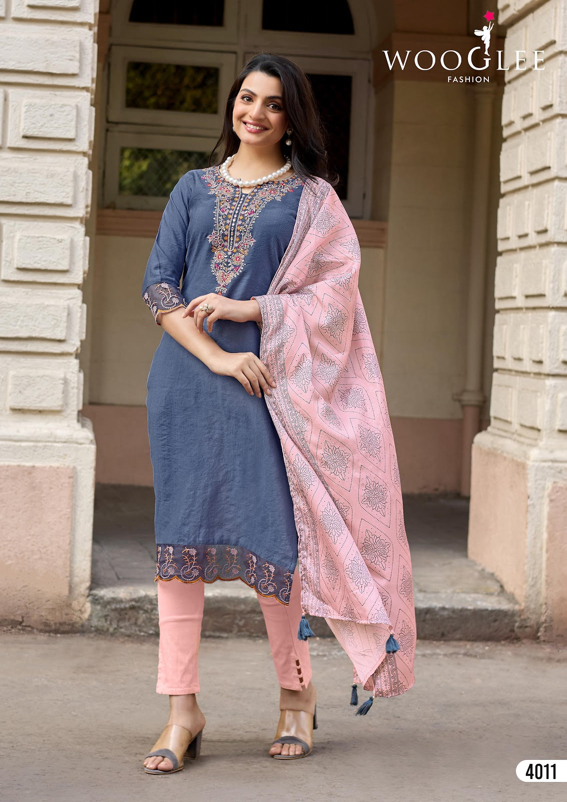Sagaai Vol 3 Wooglee Viscose Weaving Readymade Pant Style Suits Wholesaler Ahmedabad