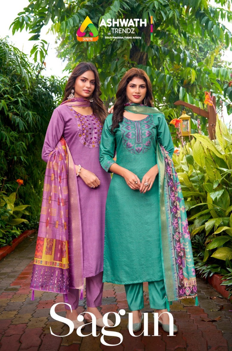 Sagun Ashwath Vetican Readymade Pant Style Suits Supplier Gujarat