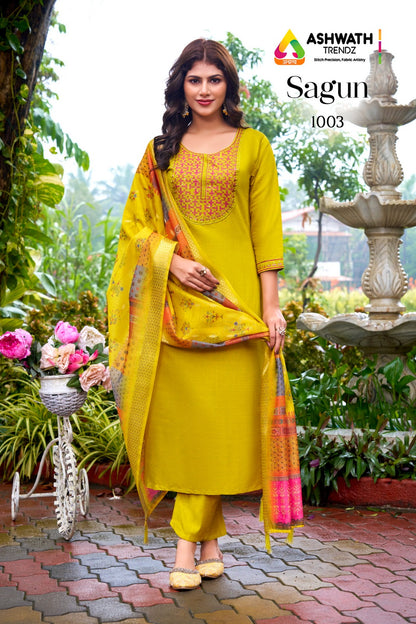 Sagun Ashwath Vetican Readymade Pant Style Suits Supplier Gujarat