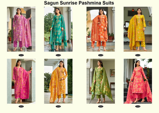 Sagun Sunrise Viscose Pashmina Suits Manufacturer India