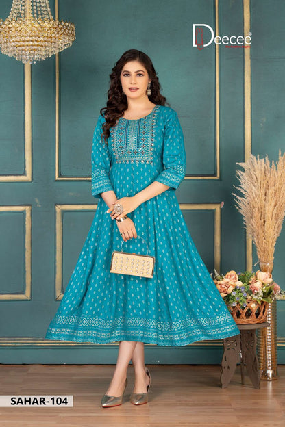 Sahar Deecee Rayon Anarkali Kurtis Supplier Gujarat