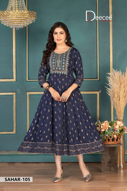 Sahar Deecee Rayon Anarkali Kurtis Supplier Gujarat