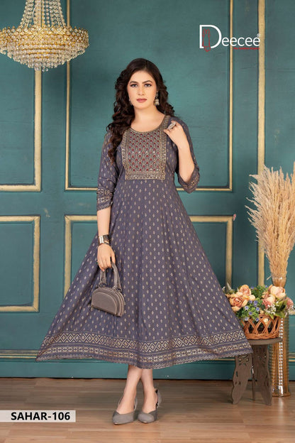 Sahar Deecee Rayon Anarkali Kurtis Supplier Gujarat