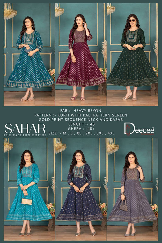 Sahar Deecee Rayon Anarkali Kurtis Supplier Gujarat