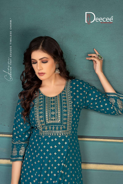 Sahar Deecee Rayon Anarkali Kurtis Supplier Gujarat